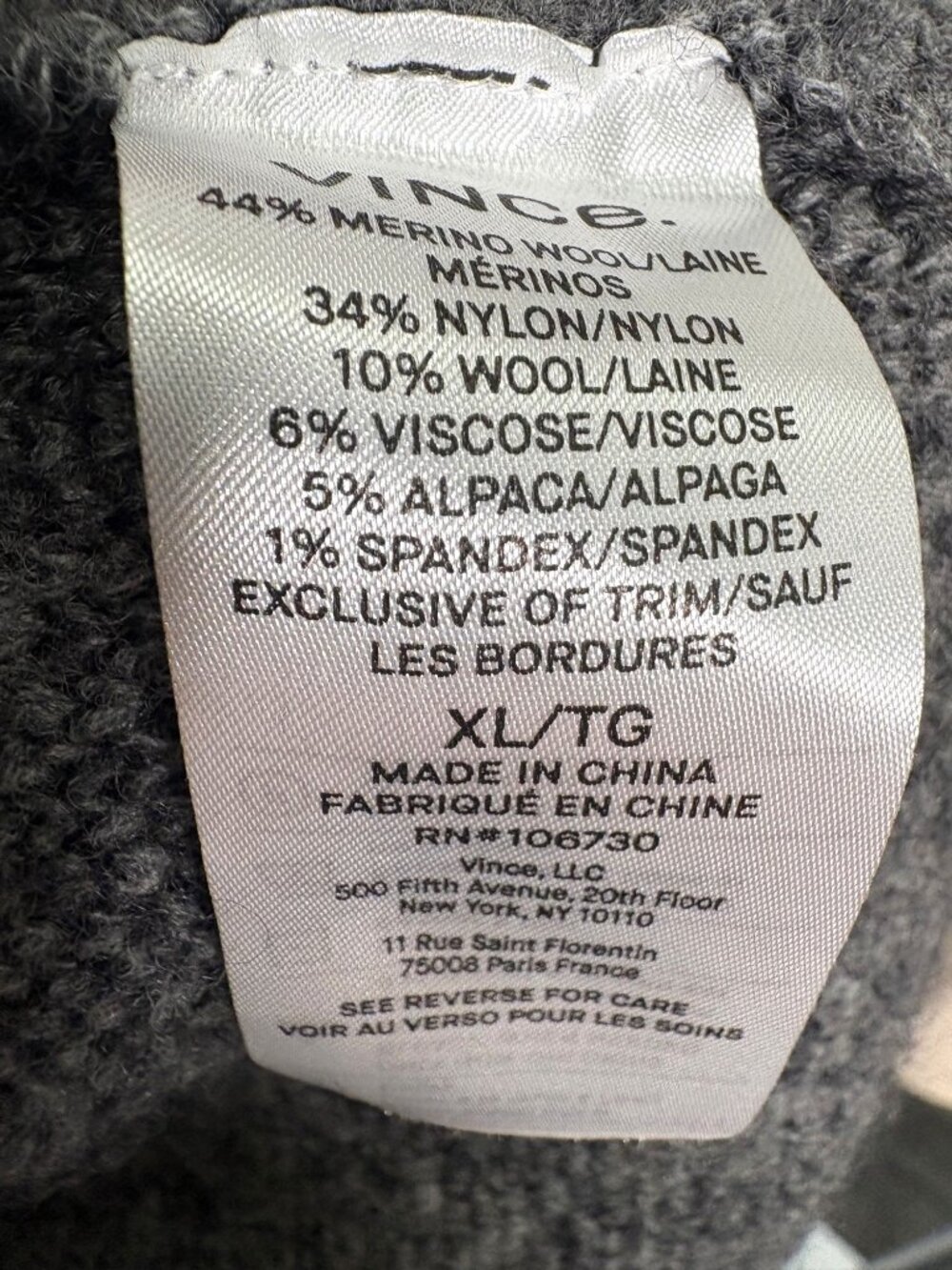 Vince Boucle Wool Blend Cardigan Coat Size XL - Picture 11 of 11